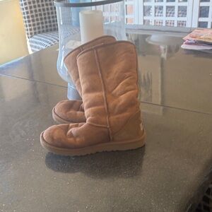 UGG Tall Suede Shearling Boots - Chestnut